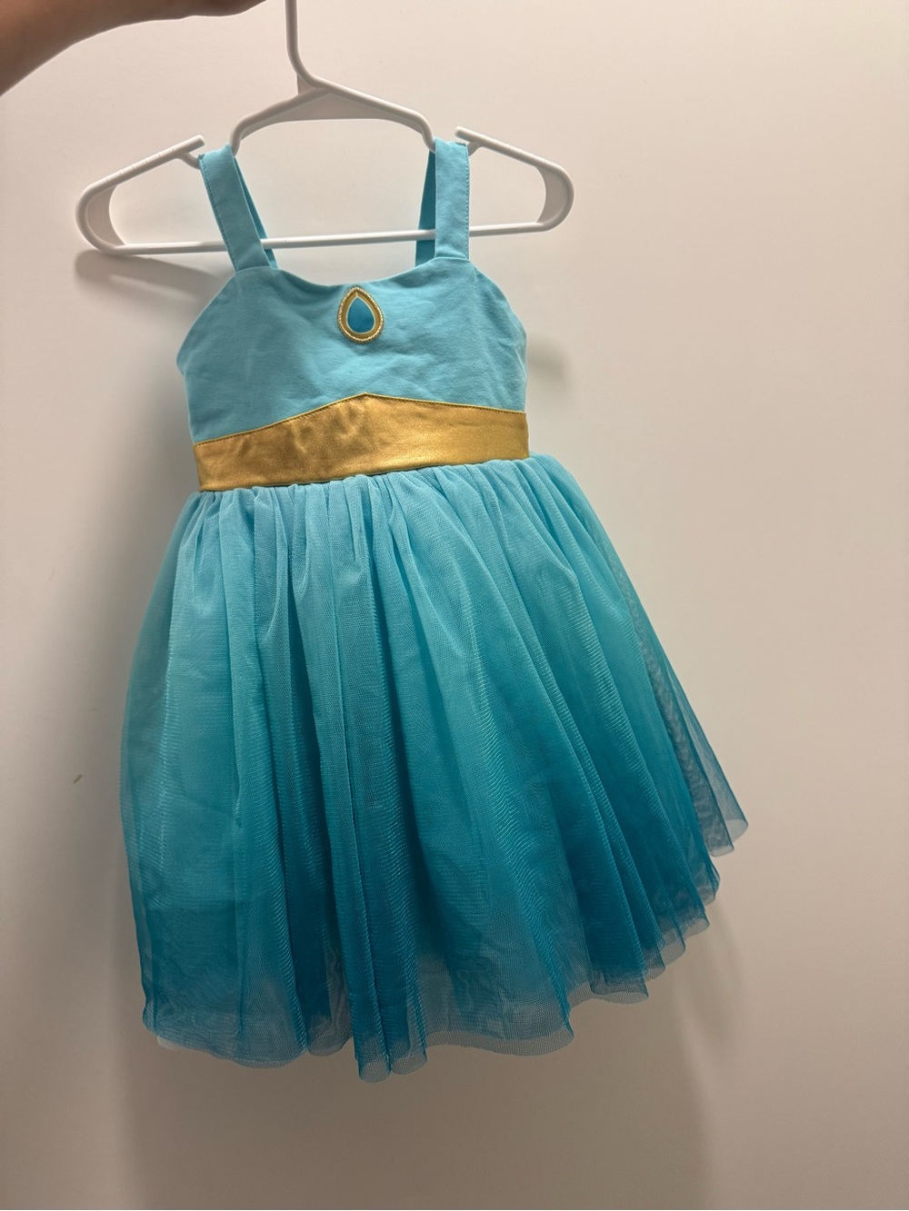 Taylor Joelle Jasmine Inspired Princess Tutu Dress Aqua Gold Size 2T